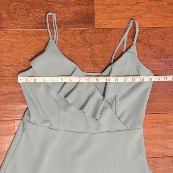Altar'd State Ruffle Mini Dress Womens M Green Party Cocktail Formal Fairy - Picture 4 of 12